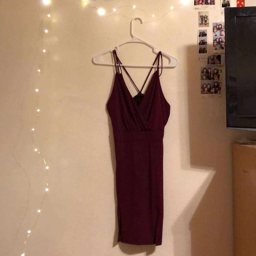 Red party dress size L Strappy worn once